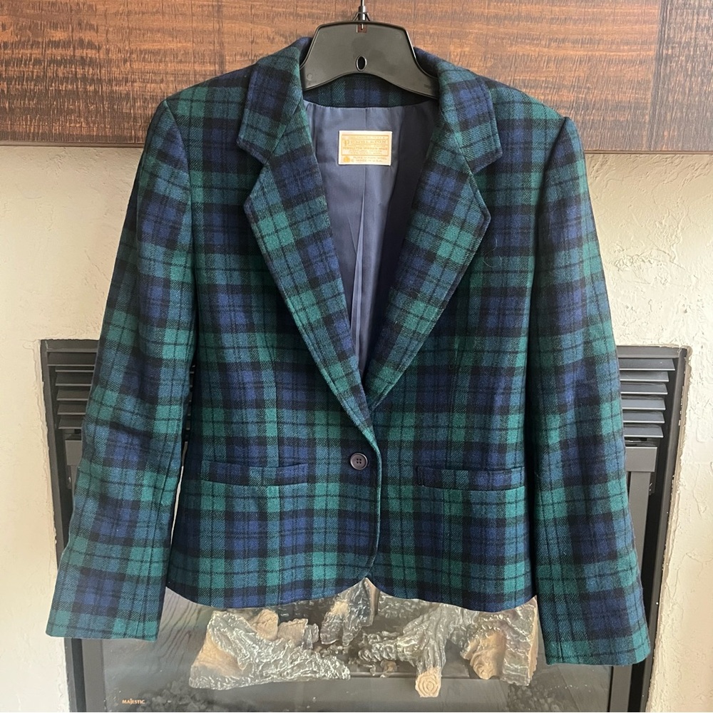Vintage Pendleton 100% Wool Single Button Blazer … - image 2